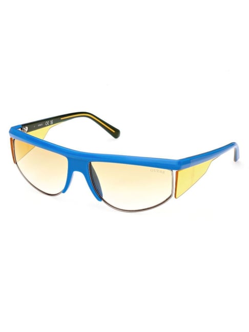 Buy Guess GUS000726290GSG Brown Wraparound Sunglasses for Men for