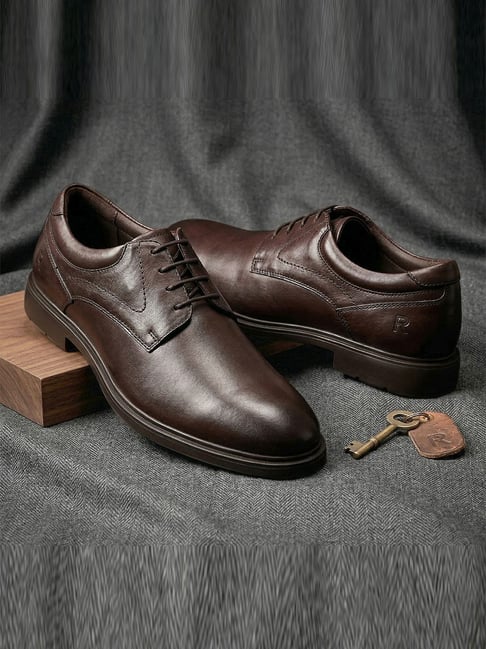 Rockport Men's Oxford & Laceups Richard Crust leather Formal Shoes Comfort  Fit Dark Brown