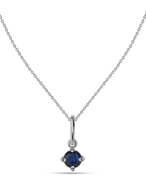 925 Silver 0.20 Carat Natural Blue Fissure Filled Sapphire