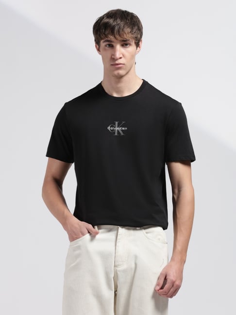 CALVIN KLEIN JEANS Black Logo Printed Regular Fit T-Shirt-picture-39