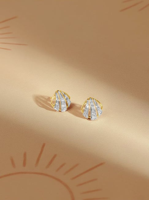 Mia by Tanishq 14k (585) Yellow Gold Diamond Earrings for Women