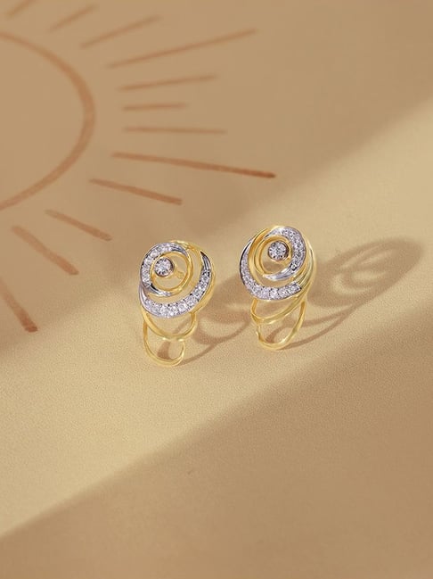 Mia by Tanishq 14k (585) Yellow Gold Diamond Earrings for Women