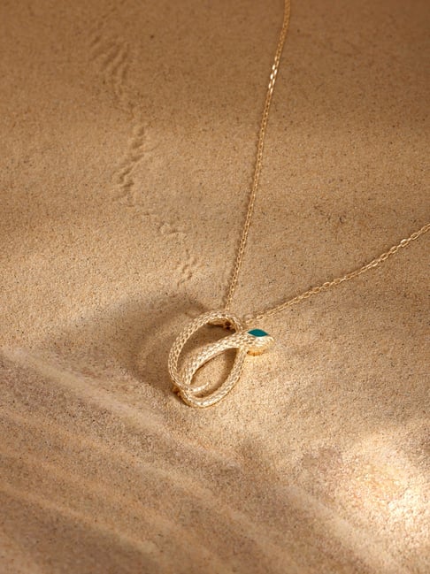 Mia by Tanishq 14k (585) Yellow Gold Verdant Serpent Pendant for Women
