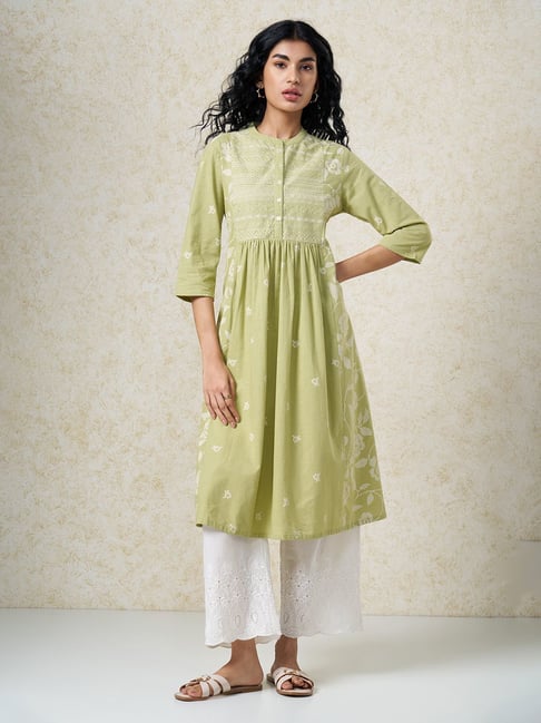 Rangmanch By Pantaloons Acacia Relaxed Fit Embroidered Kurta-picture-19