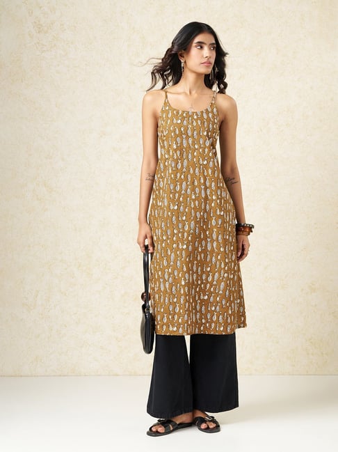 Rangmanch By Pantaloons Butterscotch Regular Fit Printed Kurta-picture-33