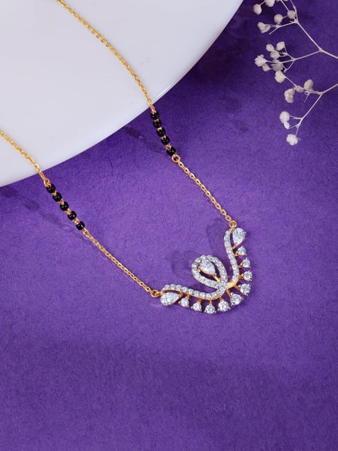 GIVA 14k Gold Monica Lab Grown Diamond Mangalsutra