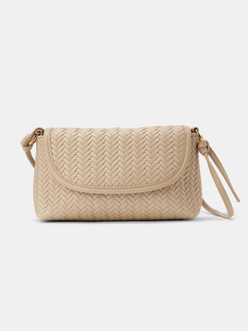 Forever Glam by Pantaloons Off White Medium Cross Body Bag
