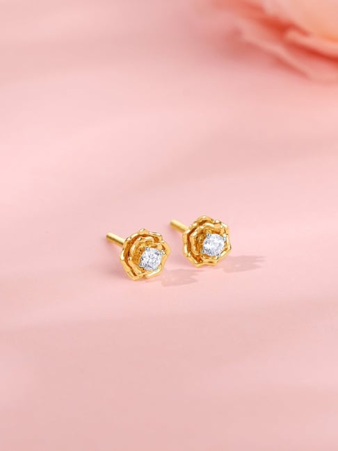 GIVA 14k Gold Velora Bloom Lab Grown Diamond Stud Earring