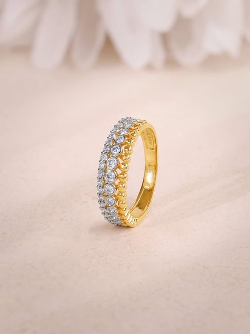 GIVA 14k Gold Faux Stack Bezel Lab Grown Diamond Ring