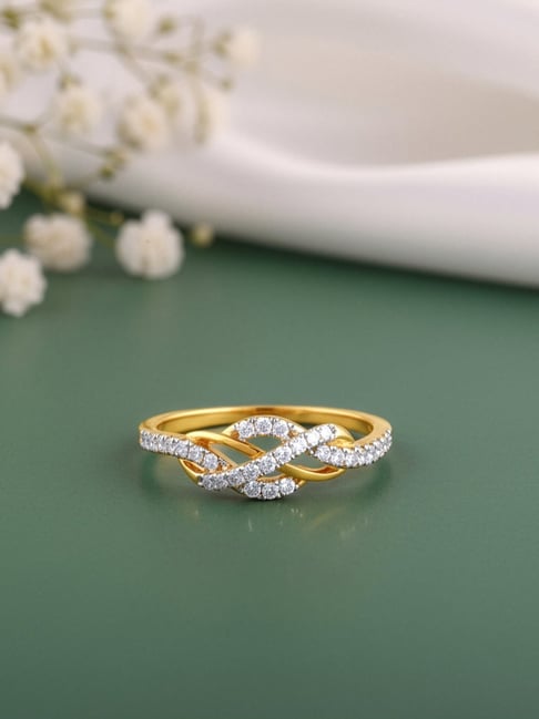 GIVA 14k Gold Twirl of Light Lab Grown Diamond Ring