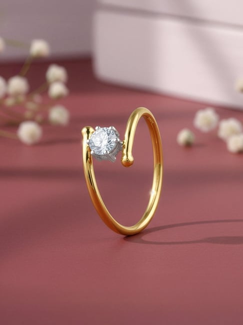 GIVA 14k Gold Auric Solitaire Lab Grown Diamond Ring