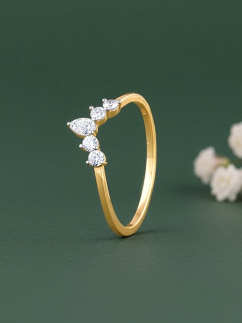 GIVA 14k Gold Regalia Lab Grown Diamond Ring