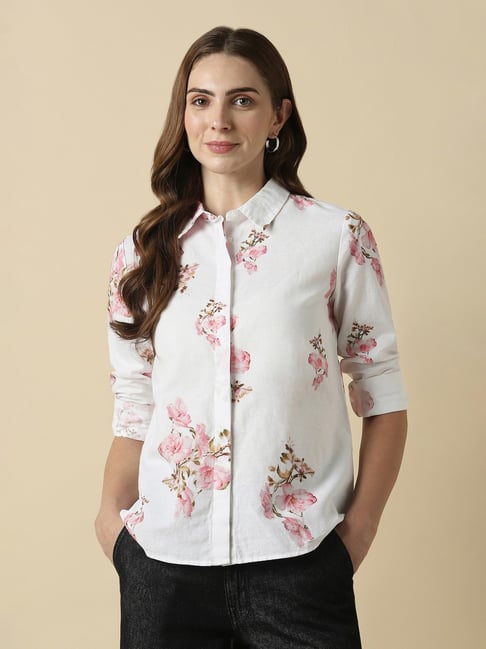 Allen Solly White Floral Regular Fit Shirt-picture-47