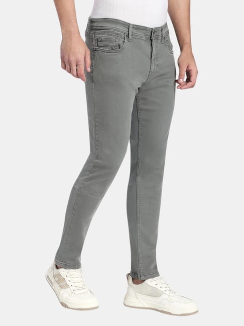 R&B Olive Solid Slim Fit Jeans-picture-32