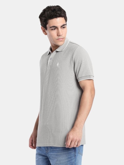 R&B Light Grey Solid Regular Fit T-Shirt-picture-21