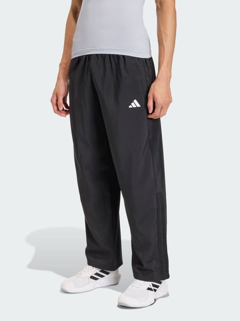 adidas Power Ess Black Loose Fit Sports Trackpants-image-2