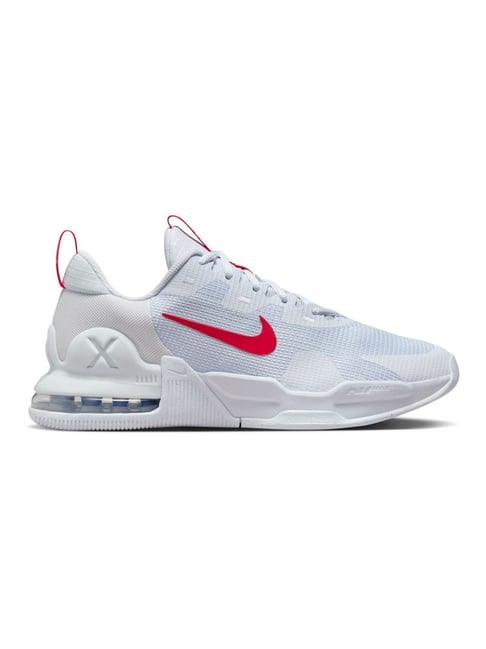 Nike Men's AIR MAX ALPHA TRAINER 5 Football Grey & University Red Training Shoes