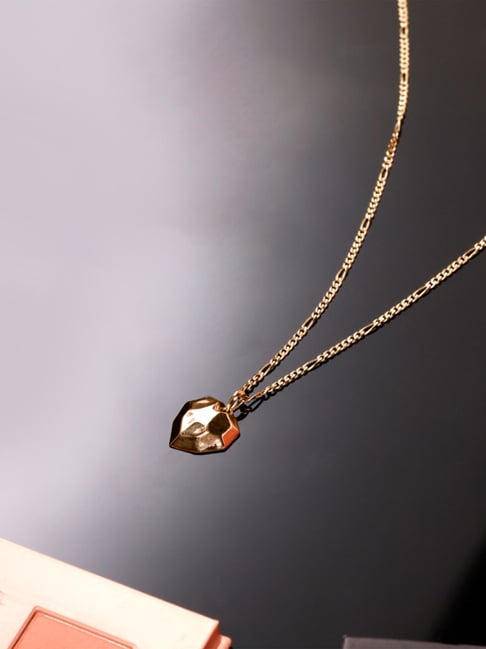 Mia by Tanishq 14k (585) Yellow Gold Faceted Heart Pendant for Women