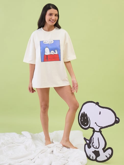 Sweet Dreams Swan White Cotton Graphic T-Shirt-picture-37