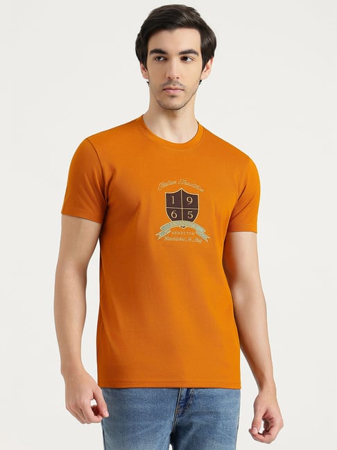 United Colors Of Benetton Rust Cotton Regular Fit Embroidered T-Shirt-picture-19