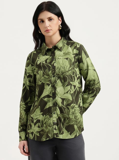 United Colors Of Benetton Green Regular Fit Floral Print Shirt-picture-19