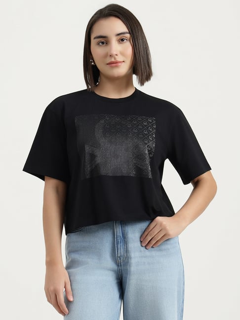 United Colors Of Benetton Black Regular Fit Printed T-Shirt-picture-28