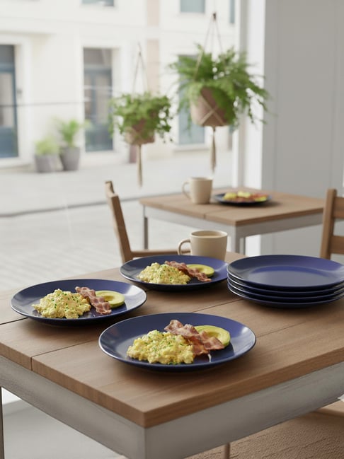 Table & Tale Blue Porcelain Dinner Plates - Set of 6-picture-15