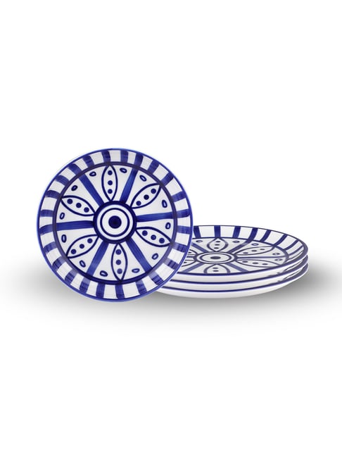 Table & Tale Blue Porcelain Dinner Plates - Set of 4-picture-45