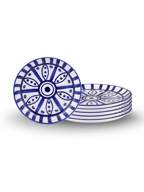 Table & Tale Blue Porcelain Dinner Plates - Set of 6-picture-26