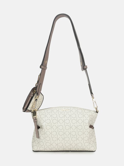 CALVIN KLEIN Giii Van Khaki & Cocoa Printed Cross Body Bag