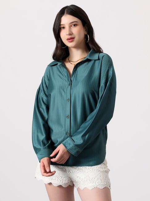 PINACOLADA Green Satin Regular Fit Shirt-picture-42