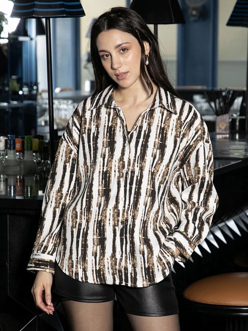 PINACOLADA Brown Regular Fit Abstract Shirt-picture-20