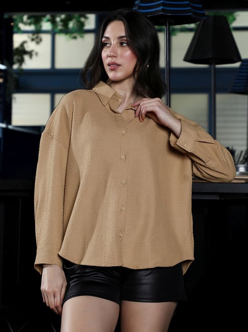 PINACOLADA Beige Regular Fit Shirt-image-18