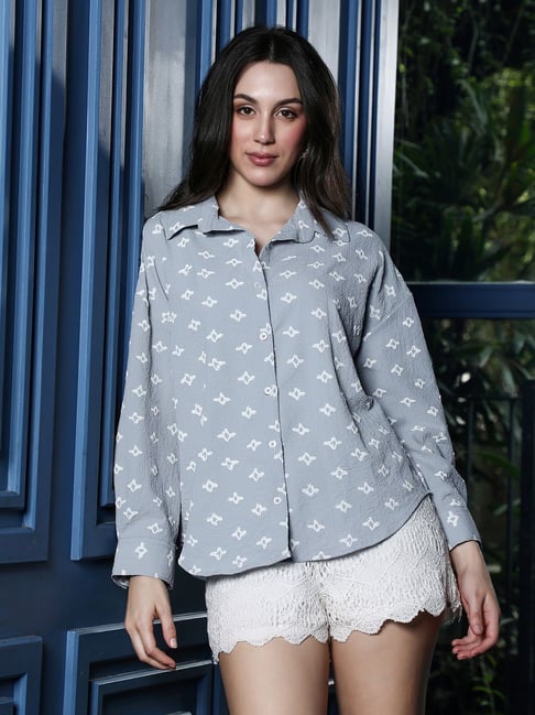 PINACOLADA Blue Regular Fit Printed Shirt-picture-38