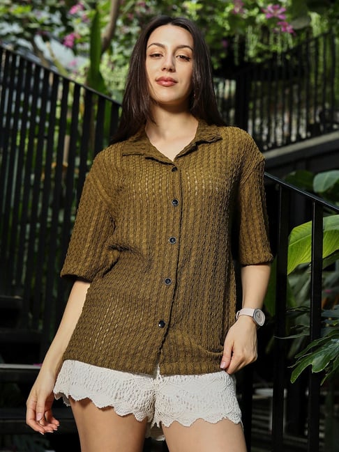 PINACOLADA Green Regular Fit Striped Shirt-picture-33