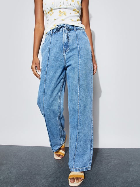 Ginger By Lifestyle Blue Cotton Regular Fit Jeans