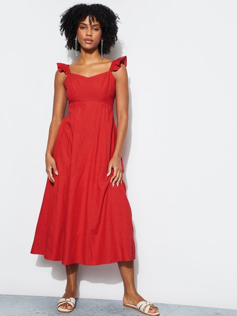 open lace back dress Lezat Krista Twist Dress - Ginger Jar - Orange main image 0