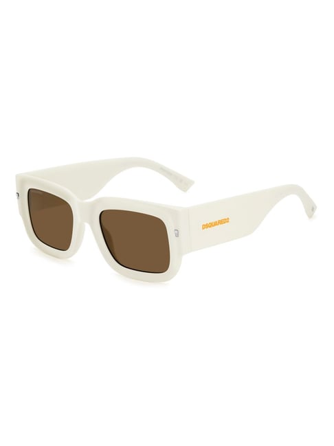 DSQUARED2 Brown UV Protection Rectangular Sunglasses for Men-picture-10