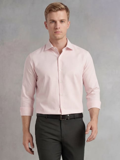 Thomas Scott Pink Cotton Regular Fit Shirt-picture-13