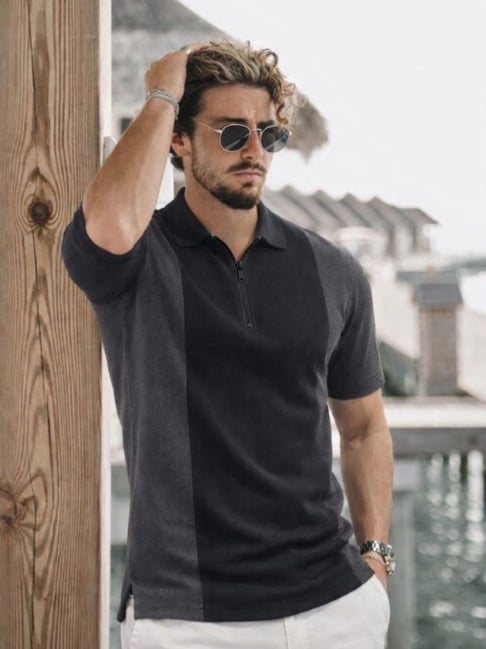 Rigo Black Regular Fit Polo T-Shirt-picture-10