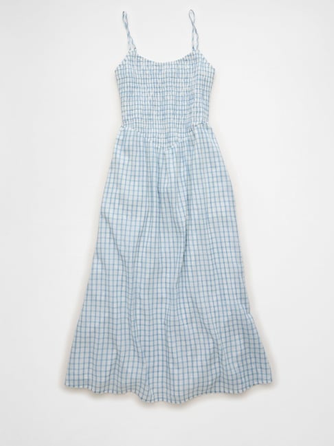 american eagle blue and white dress American Eagle Long Size XS Blue and White Striped Dress