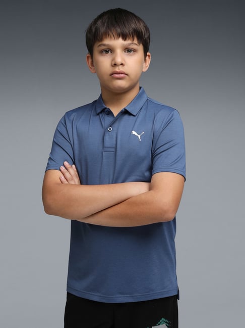 Puma RUN All In Unisex Dark Indigo Logo Polo T-Shirt
