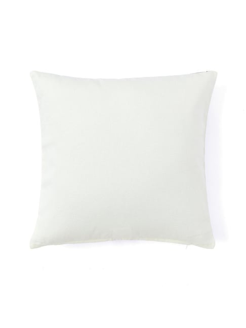 Haus & Kinder Butter Cream Multicolor Cotton Floral Print Cushion Covers - Pack of 5