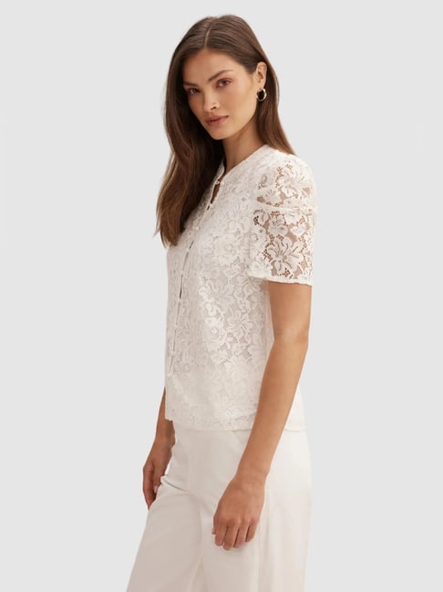 Lina Short Sleeve Lace Blouse
