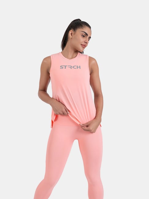 STRCH Peach Printed Sleeveless Top-picture-20