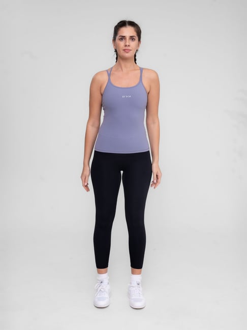 STRCH Blue Solid Sleeveless Top-picture-13