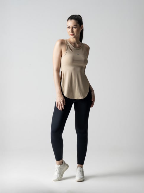 STRCH Beige Solid Sleeveless Top-picture-18