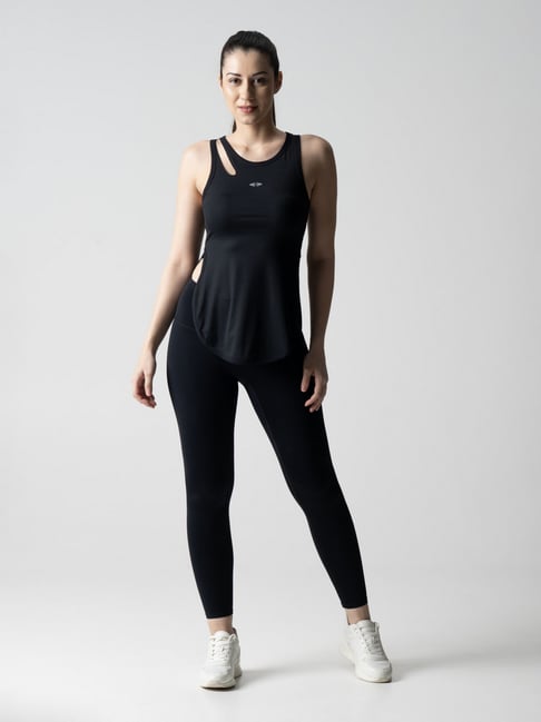 STRCH Black Solid Sleeveless Top-picture-16