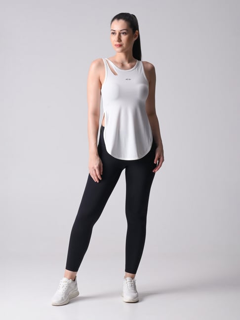 STRCH White Solid Sleeveless Top-picture-22