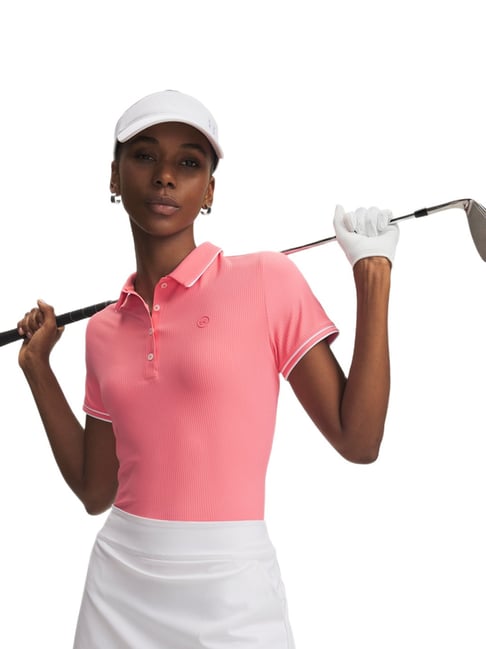 UNDER ARMOUR Pink Drive Chill Slim Fit Polo T-Shirt-picture-27